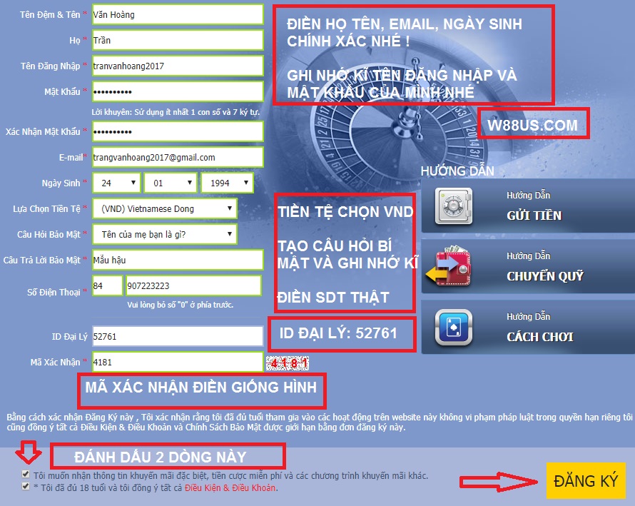 Hướng dẫn đăng ký tài khoản tại m88